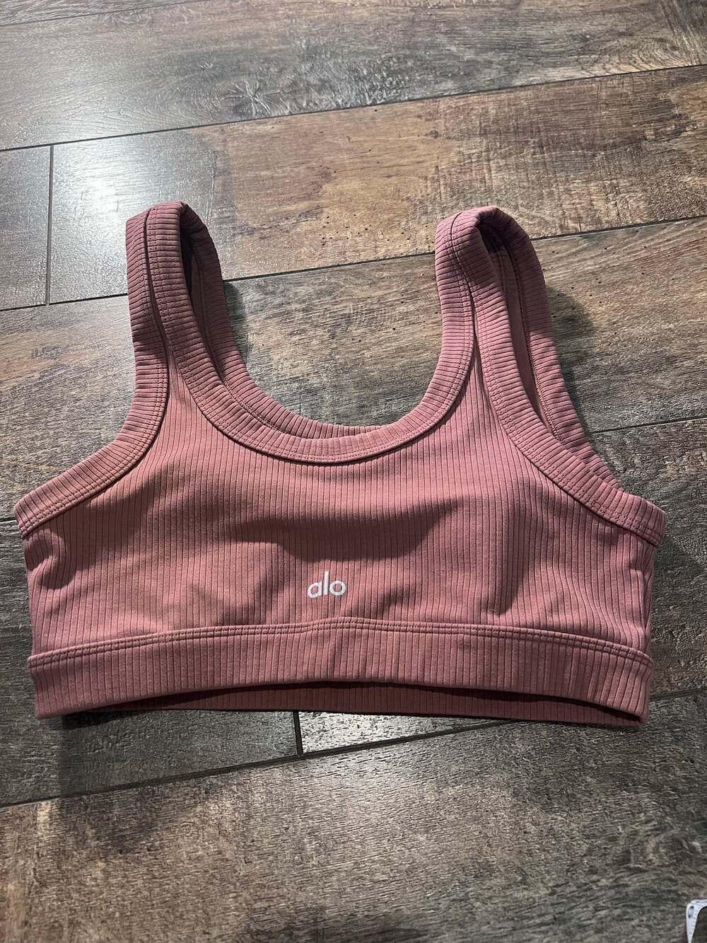Alo brown ribbed bra
